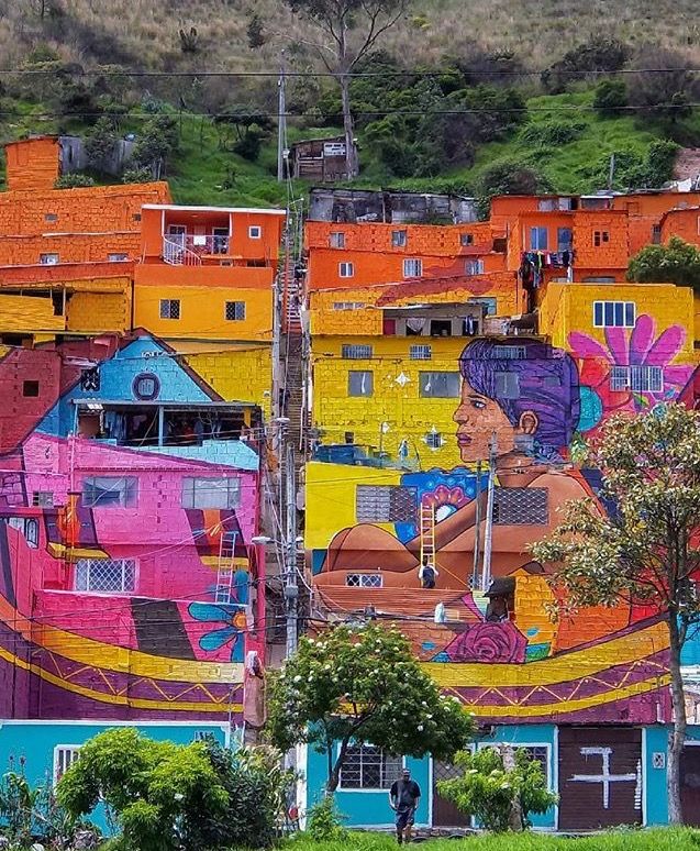 Street art neighbourhood in Bogota