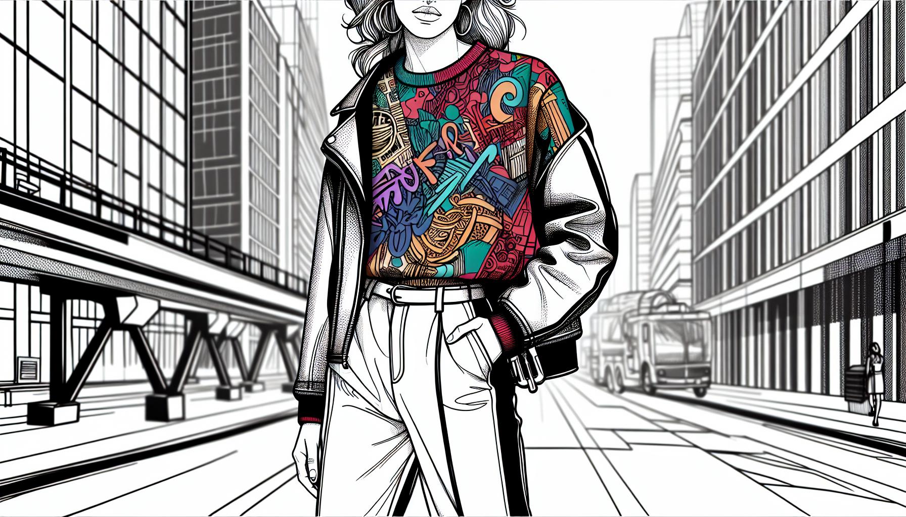 [Pre-order] Destroyed Graffiti High-Neck Sweater - Ships in 15 days